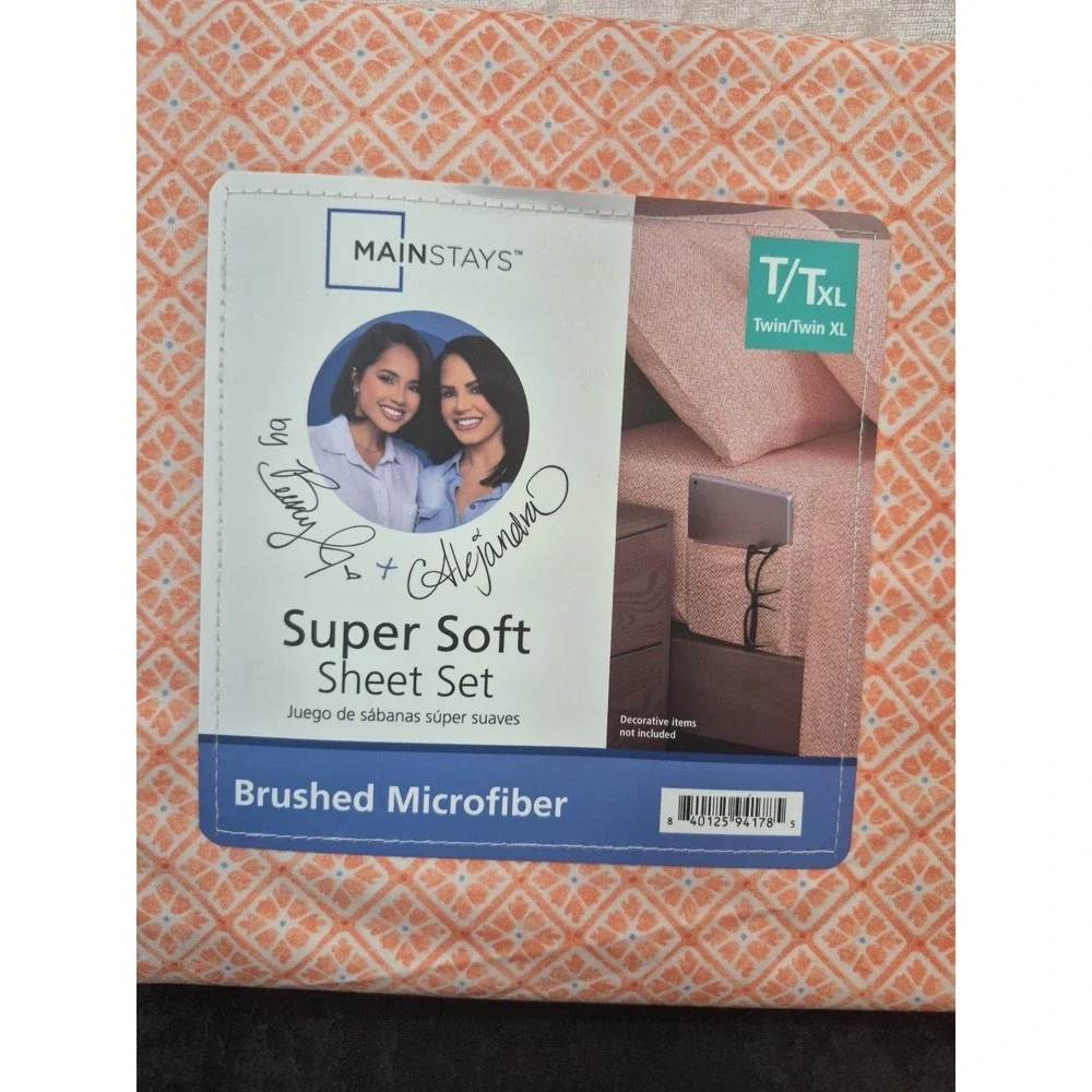 Twin / Twin XL Sheet Set By Mainstays‎ Warm Geo Super Soft Brushed Microfiber